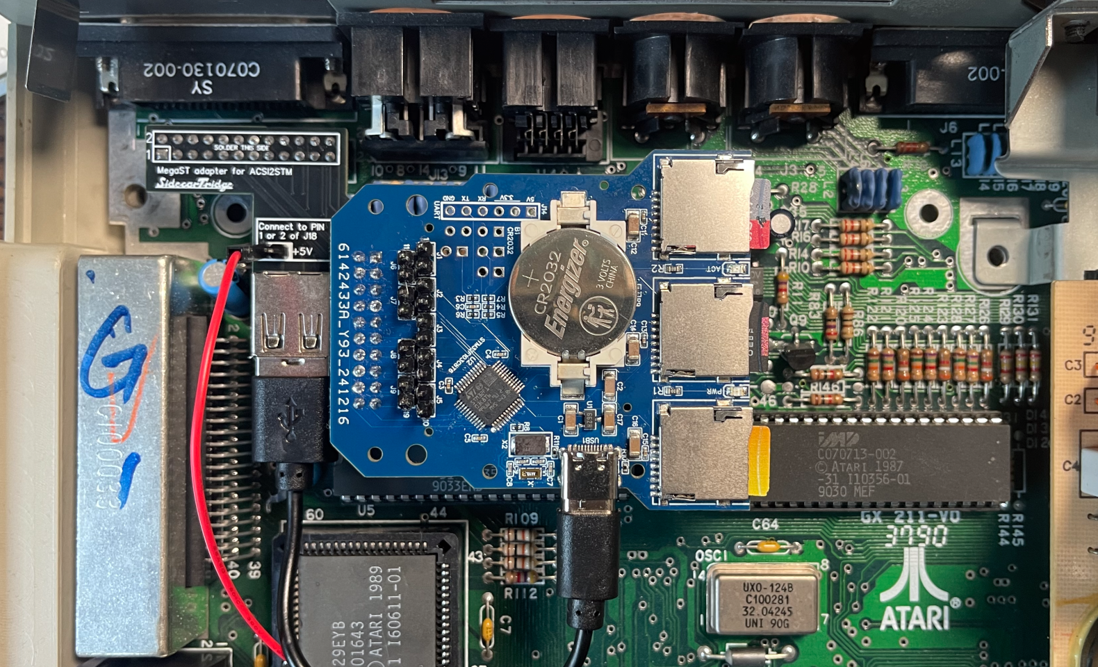 ACSI2STM Compact on Mega ST riser board