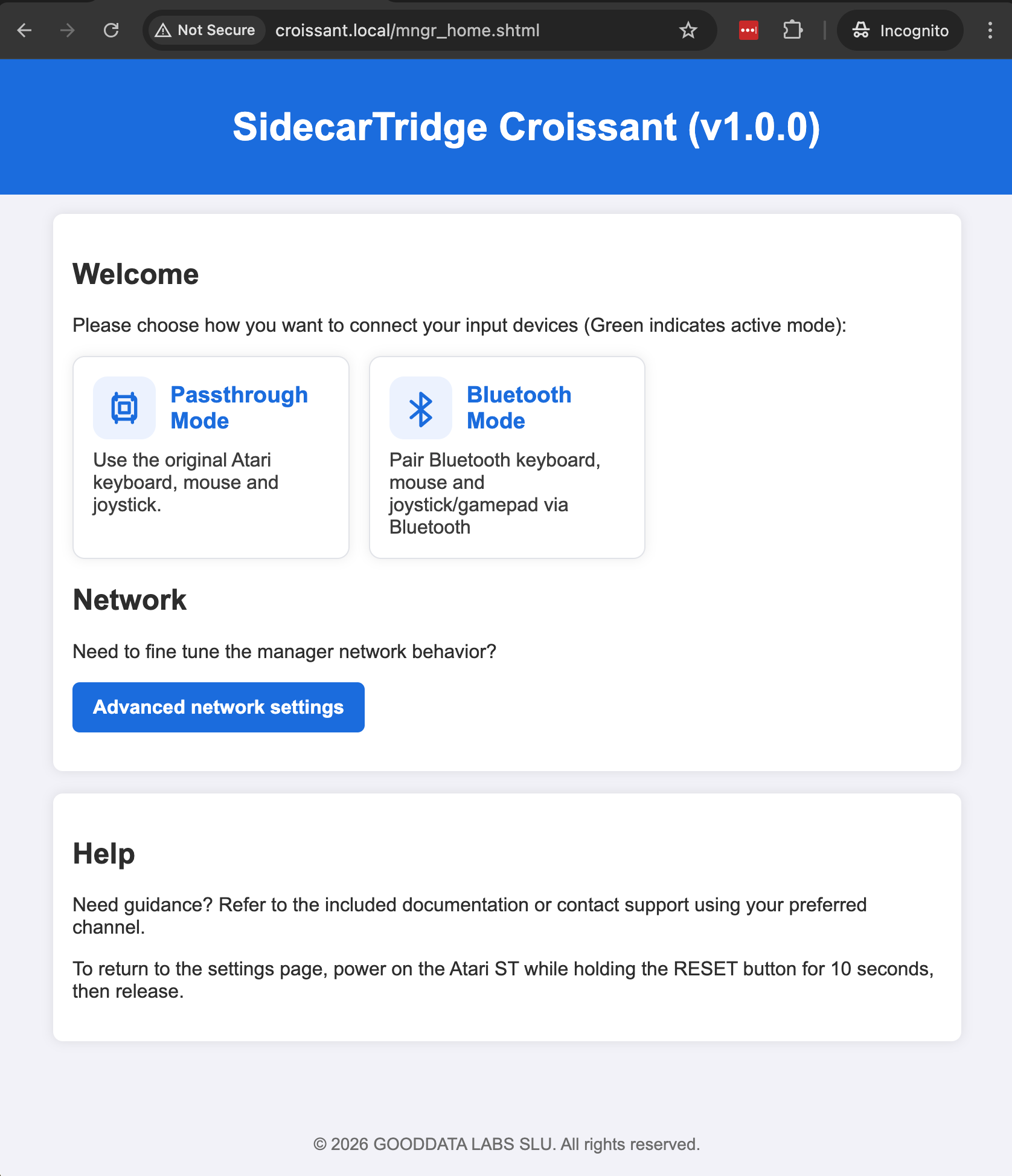 SidecarTridge Keyboard Emulator Croissant home page