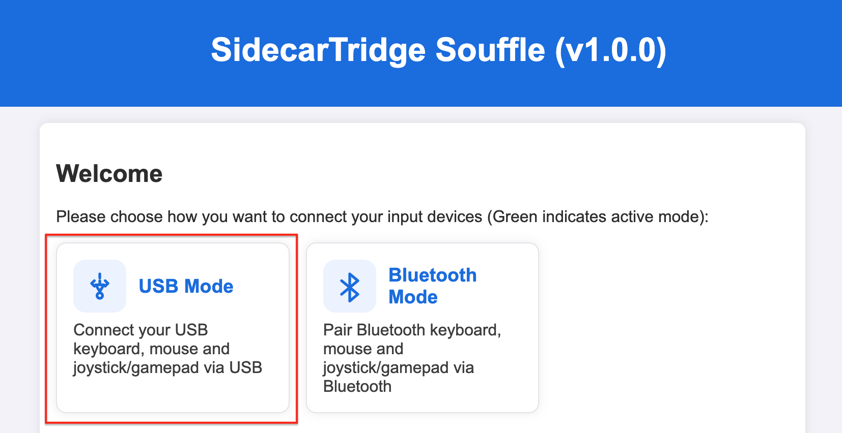 SidecarTridge Keyboard Emulator Soufflè USB mode
