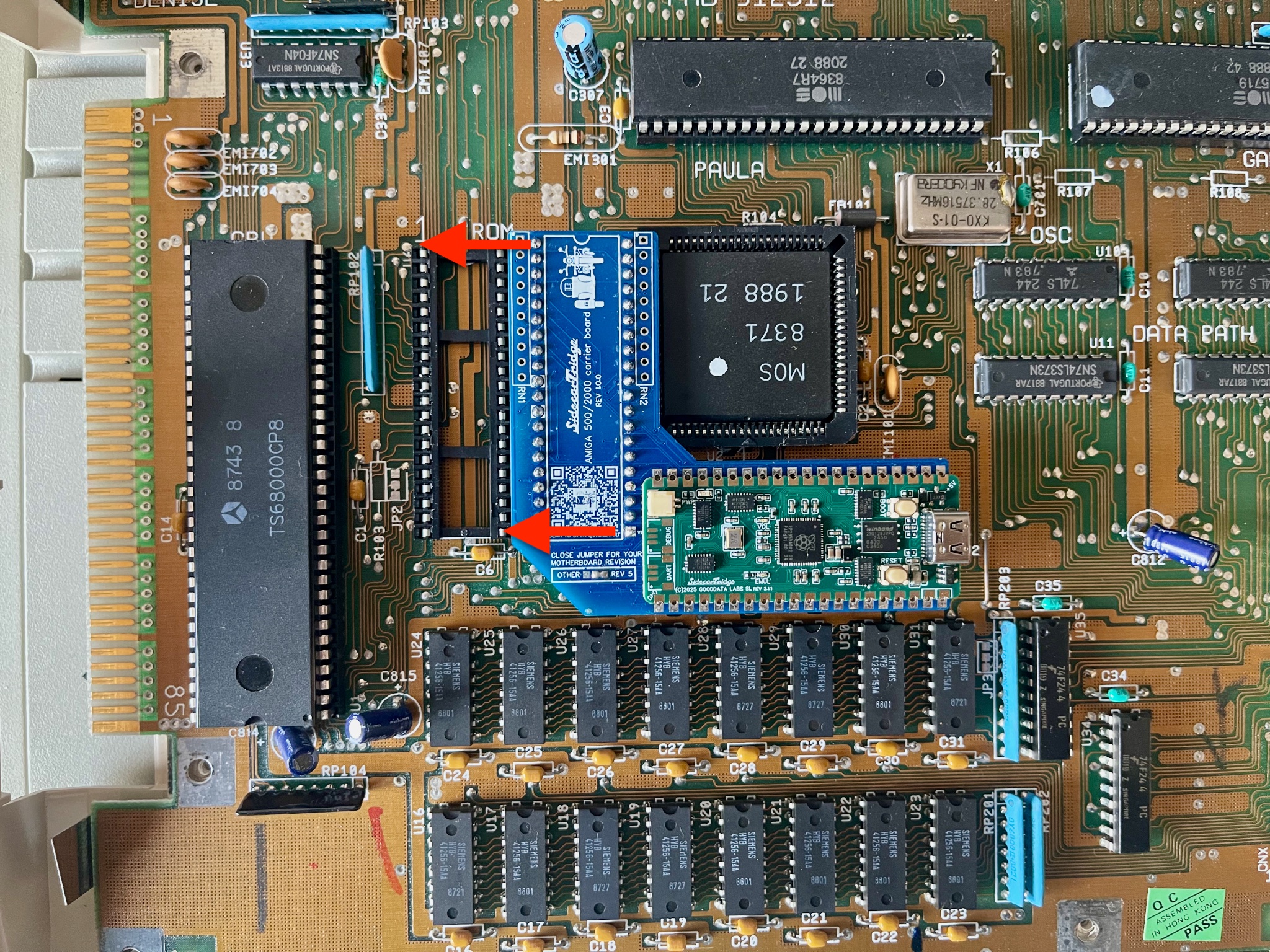 Amiga 500 ROM socket alignment