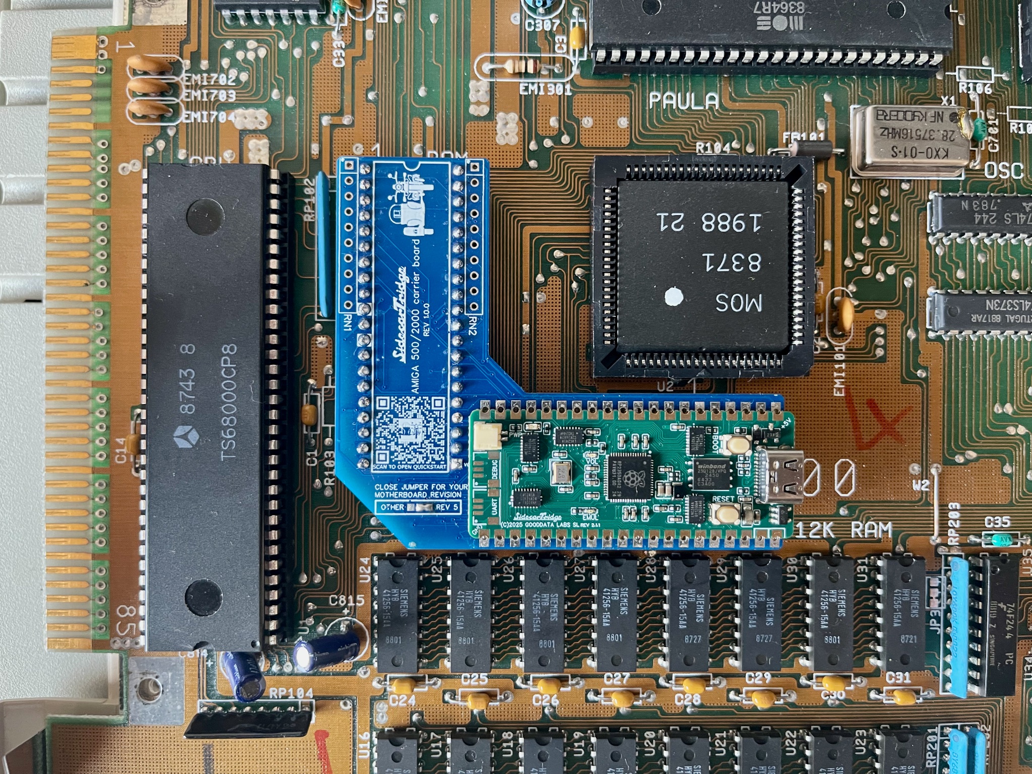 Amiga 500 ROM socket placement