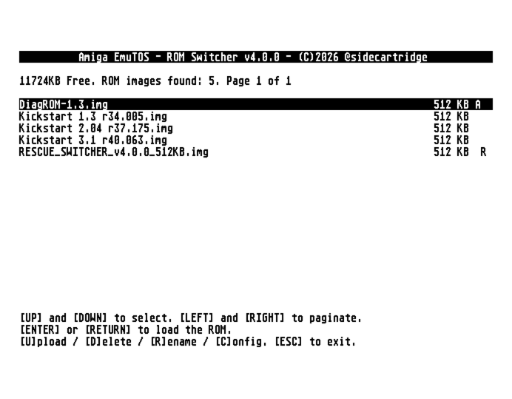 The SWITCHER under EmuTOS on the Amiga