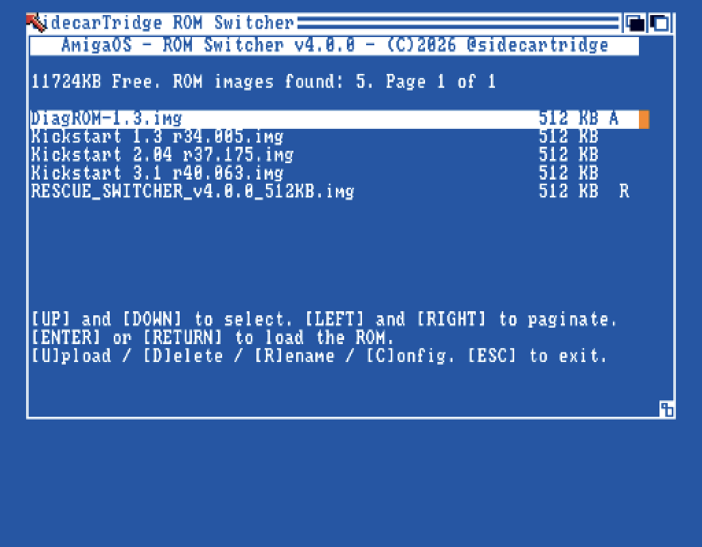 The SWITCHER's list of ROM images