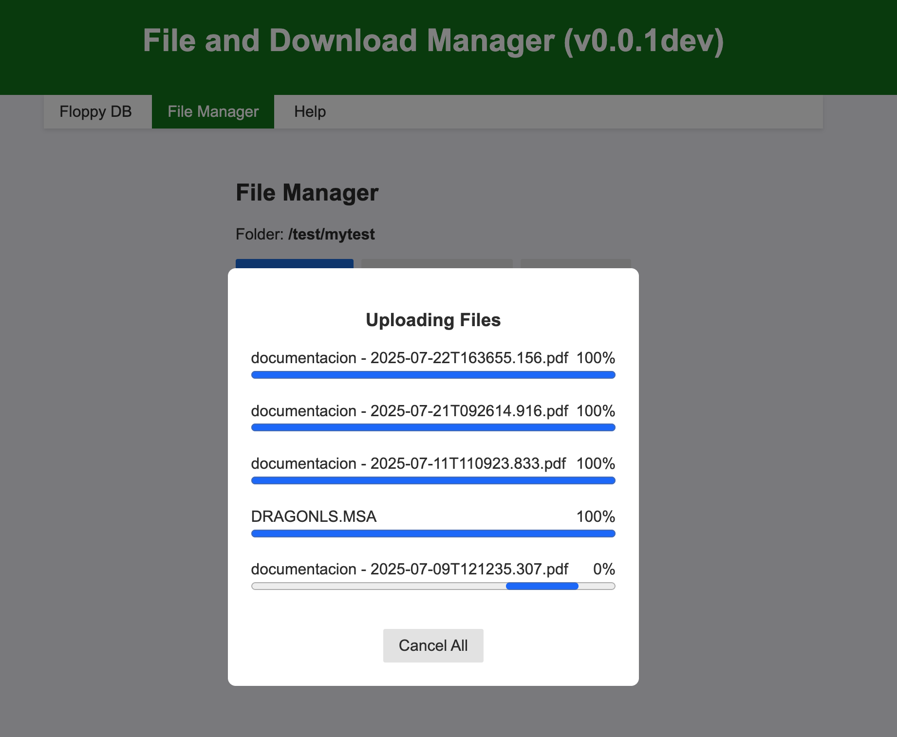 File Upload Dialog