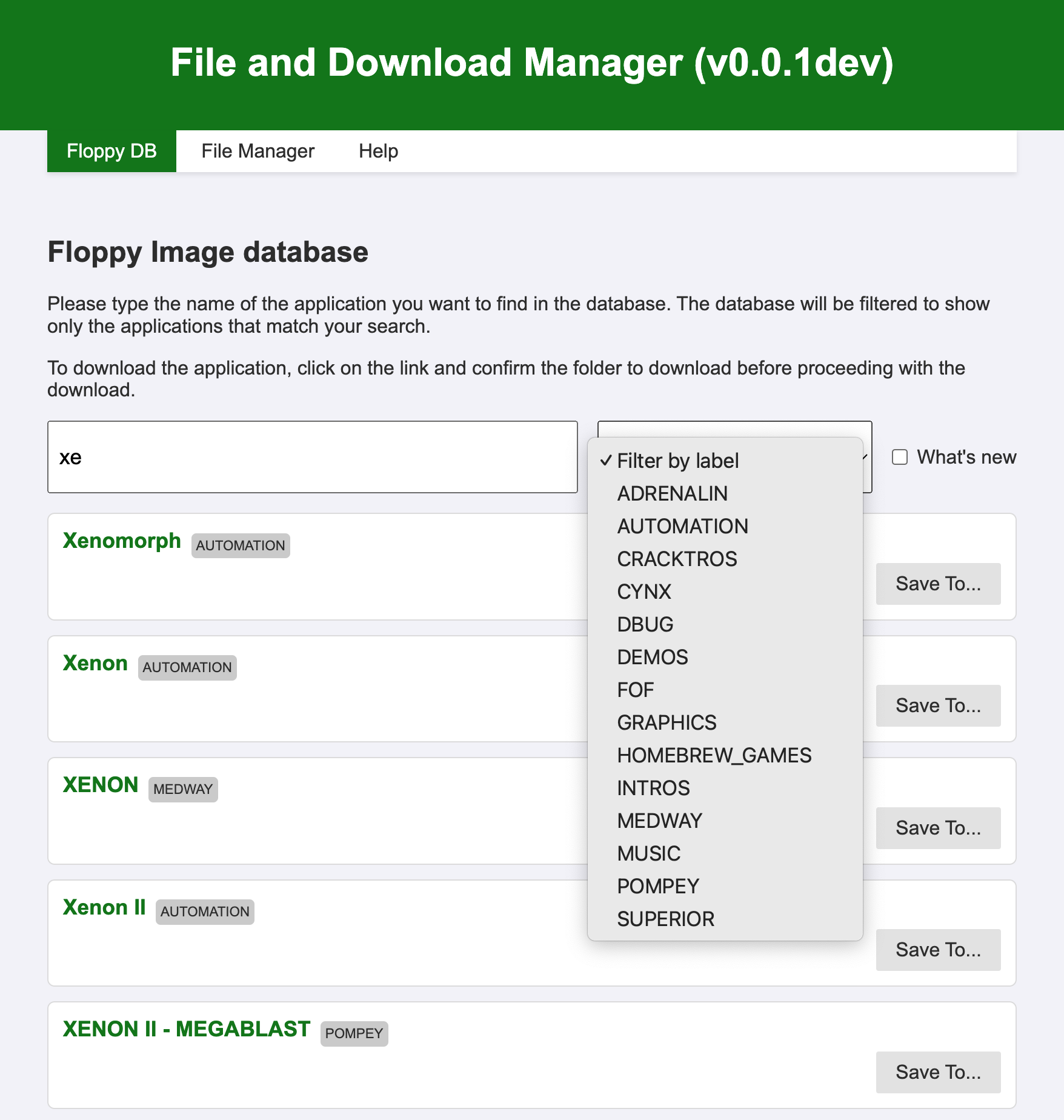 Floppy Images Database Search Results