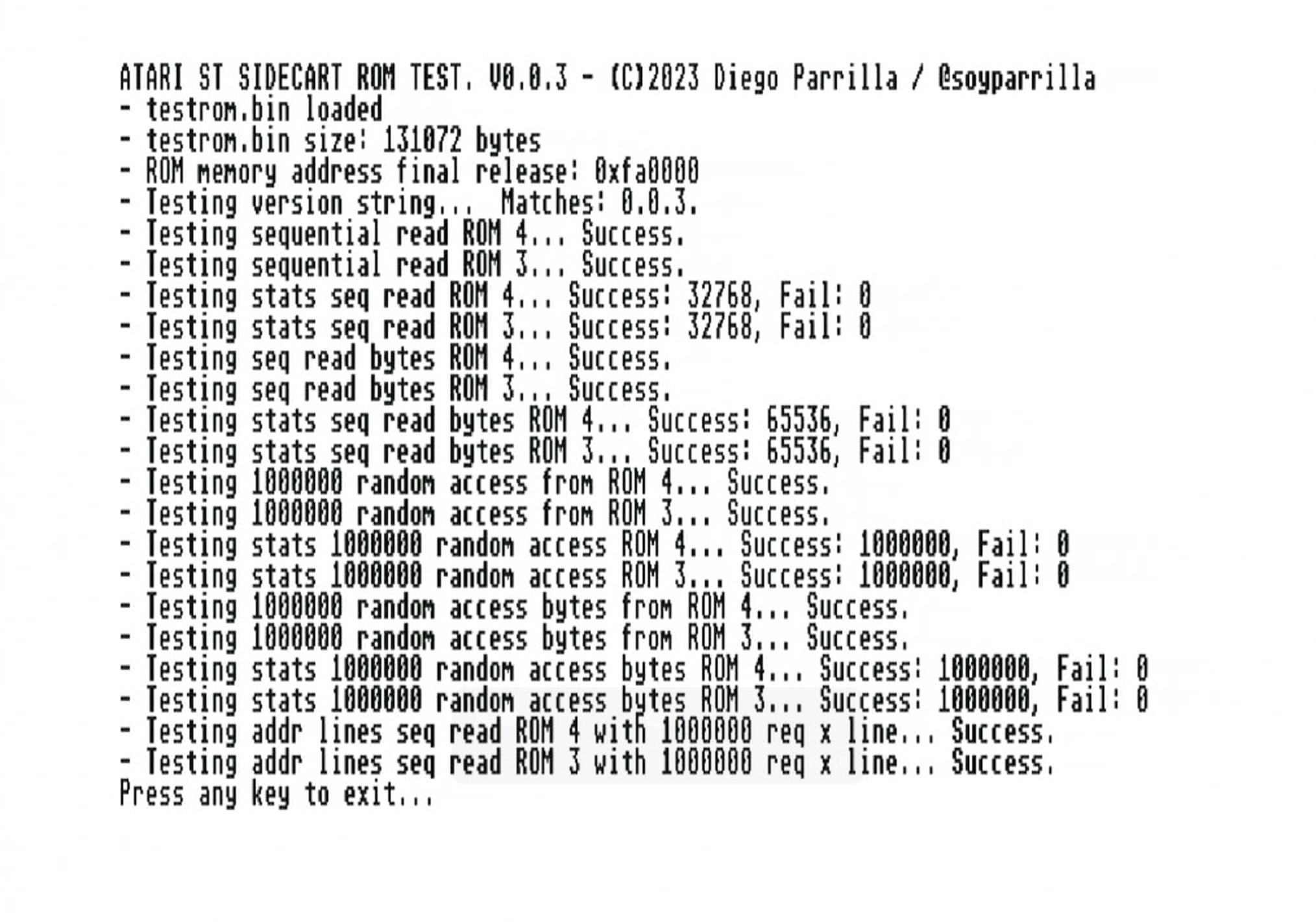 SidecarTridge Multidevice Test Output