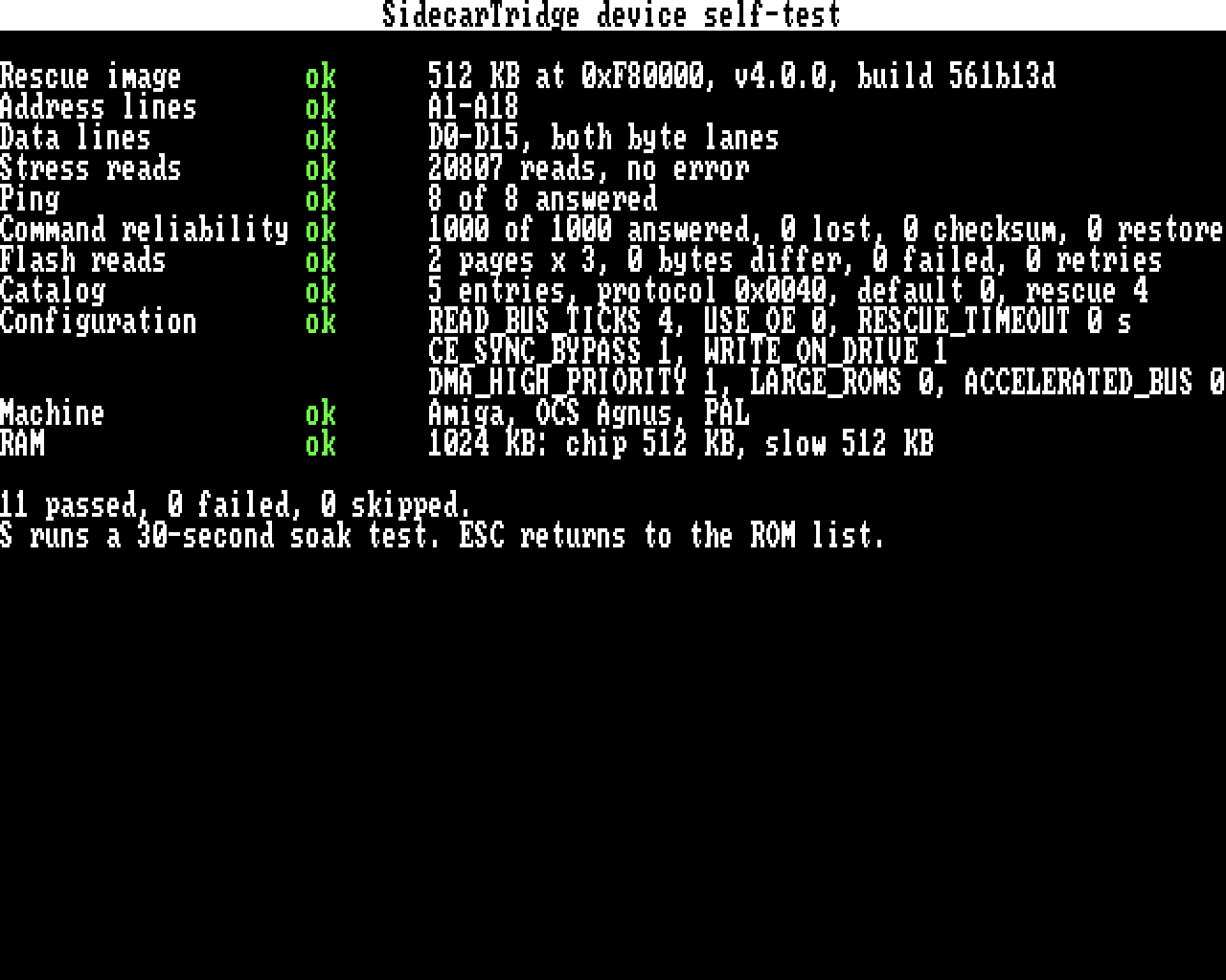 The self-test on an Amiga