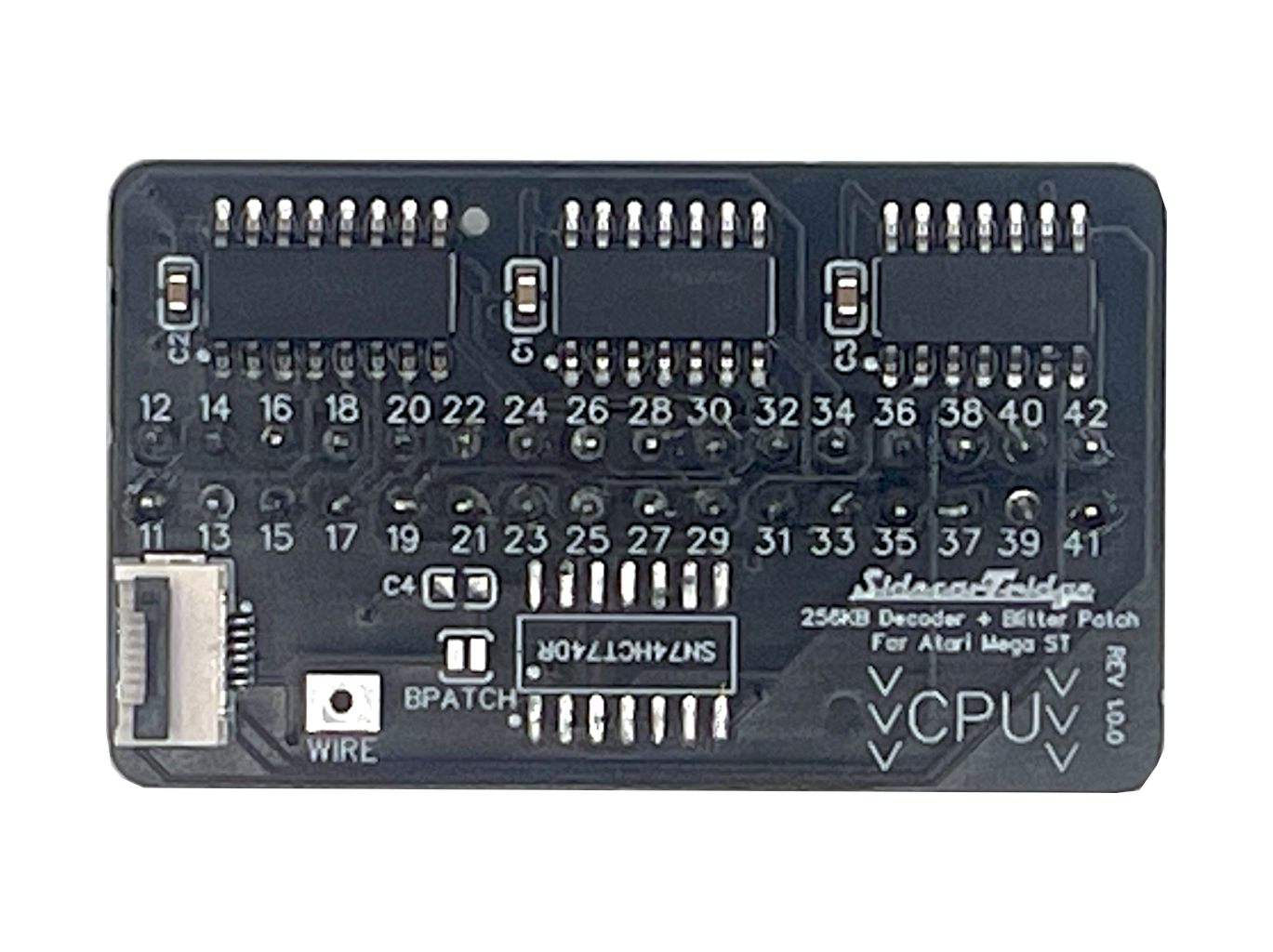 SidecarTridge TOS 256KB Decoder board top view for Mega ST