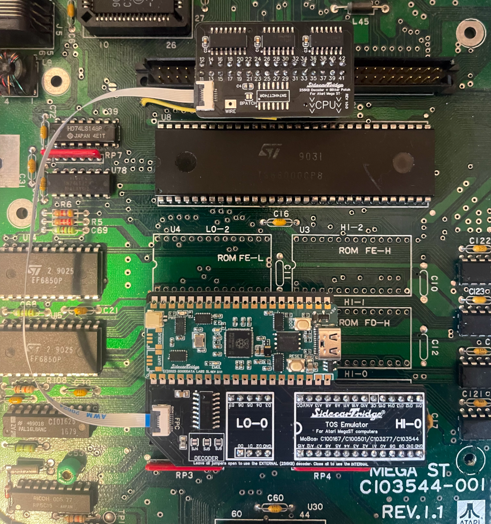 256KB Decoder installed in the Atari Mega ST MEGABUS connector