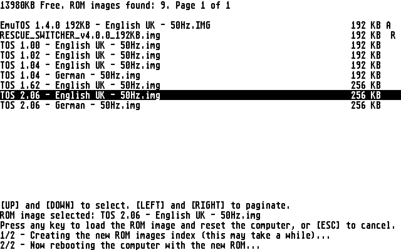 The SWITCHER restarting the Atari