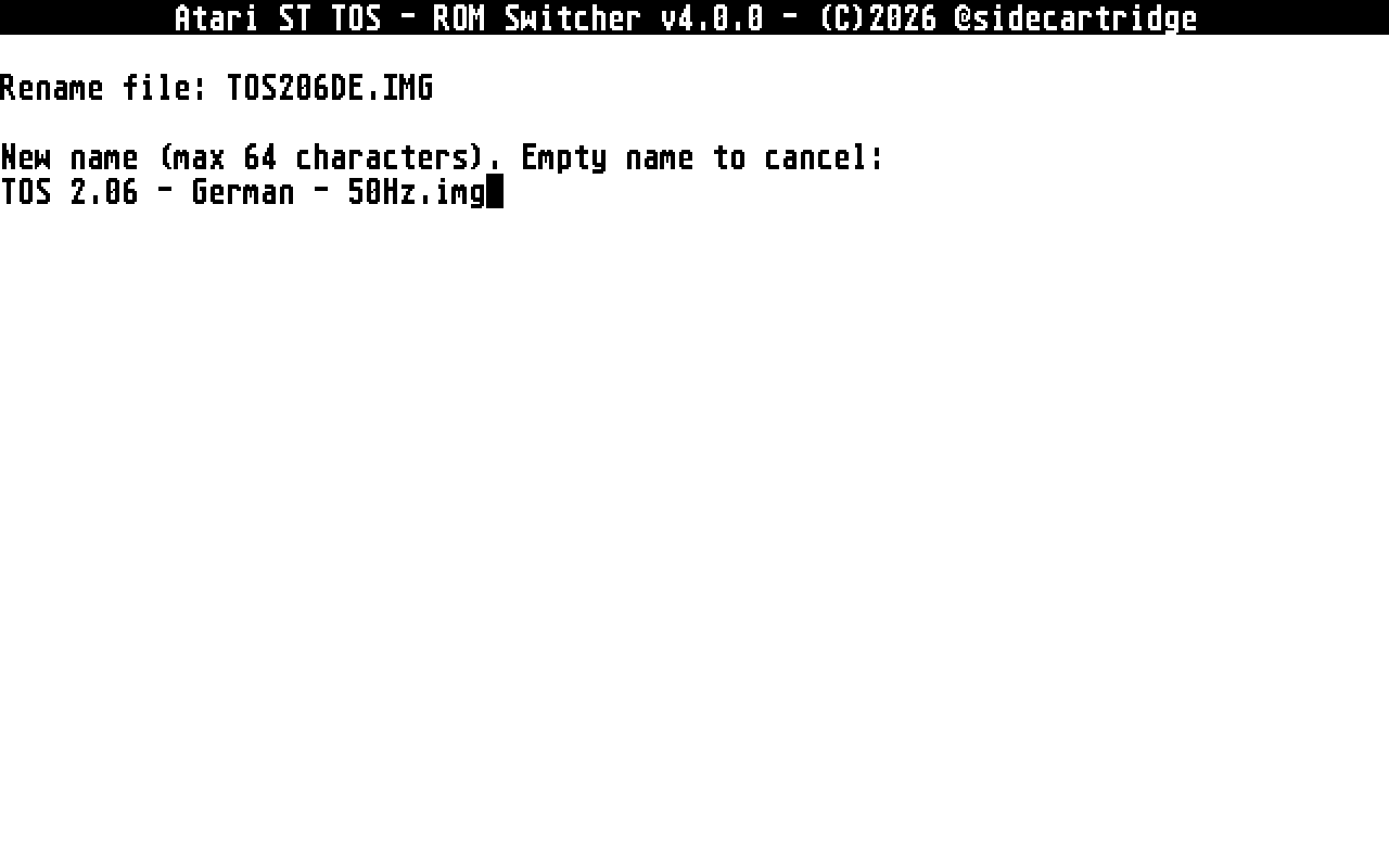 Renaming a TOS image