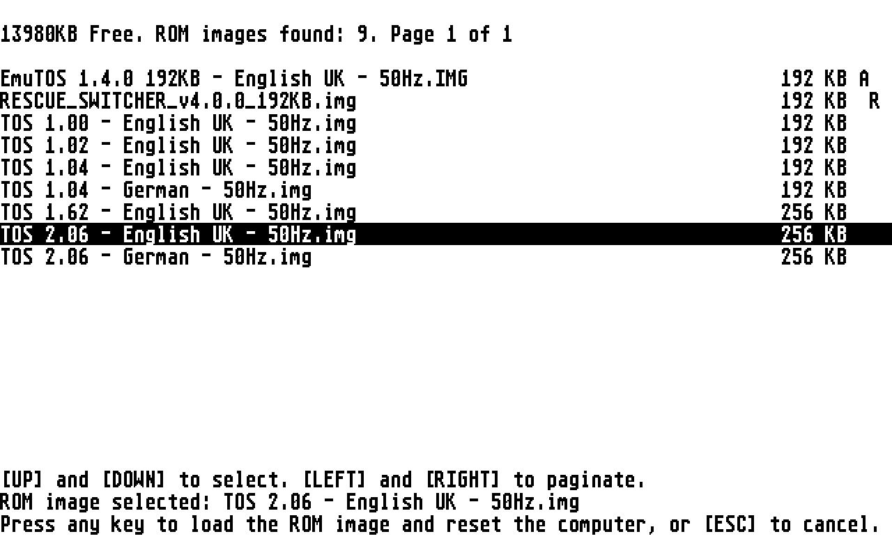 Selecting a TOS image